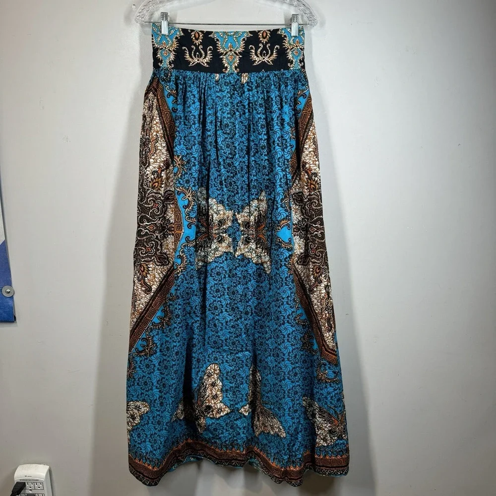 Apron Maxi Tie Smocked Festival Boho Butterfly Prairie Cottage Core Hippie VTG